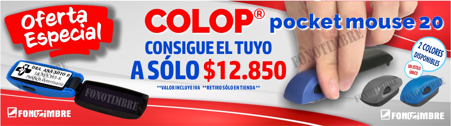 Colop Pocket Mouse - Timbre compacto con diseño innovador